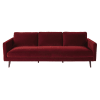 4-Sitzer-Sofa mit bordeauxrotem Samtbezug